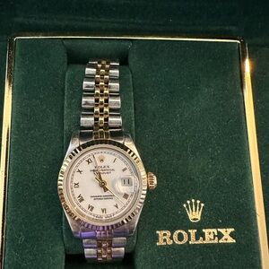 Rolex Women's Watch with Silver and Gold Accents